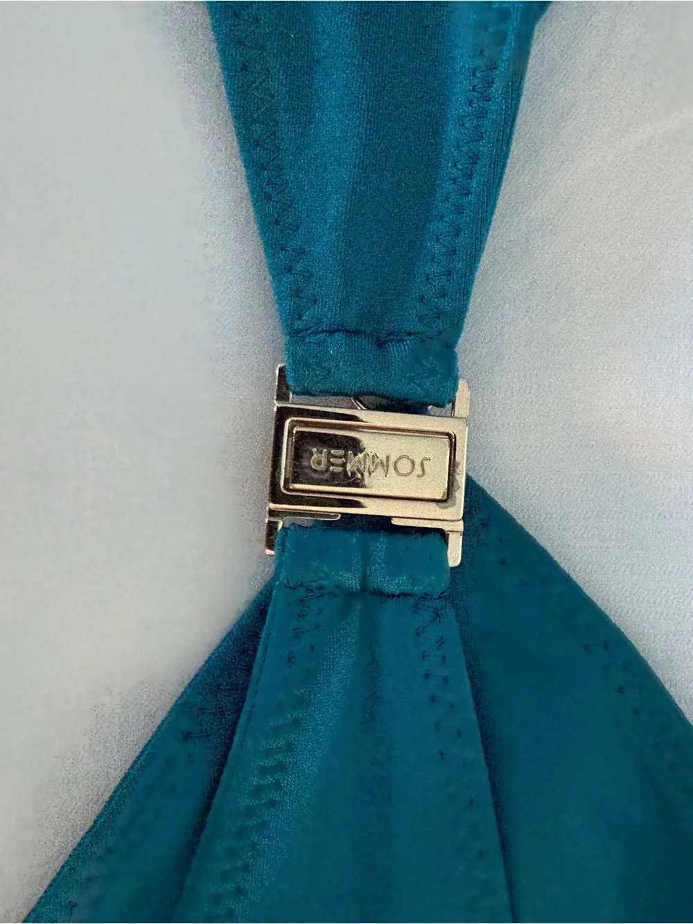 Teal Blue Women's Tie-Side Bikini Set - Picture 3 of 4